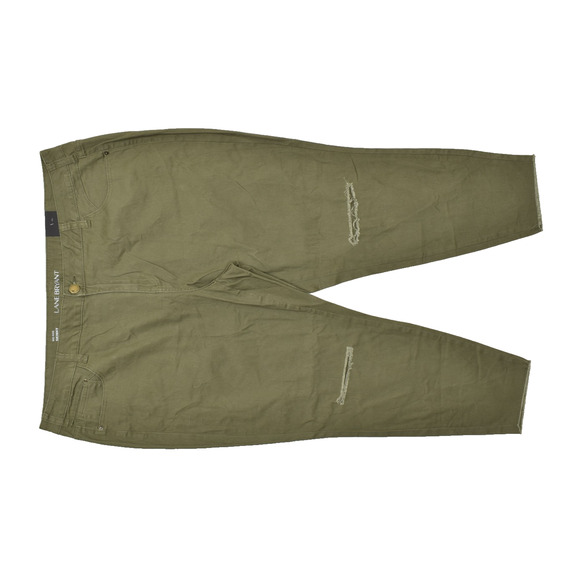 Lane Bryant Women's Mid Rise Skinny Green Plus Size 26 Cotton Blend Solid NEW - Picture 1 of 8